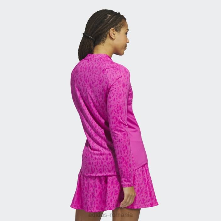 Adidas Tricou polo de golf cu decolteu fals cu fermoar 1/4 fuchsia ultimate365 femei fucsie 2JBN9683