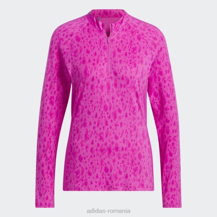 Adidas Tricou polo de golf cu decolteu fals cu fermoar 1/4 fuchsia ultimate365 femei fucsie 2JBN9683