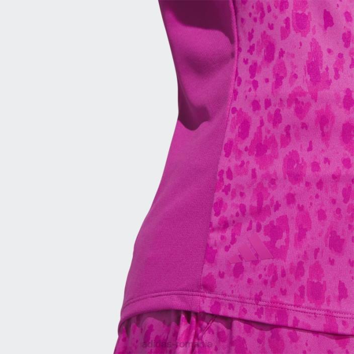 Adidas Tricou polo de golf cu decolteu fals cu fermoar 1/4 fuchsia ultimate365 femei fucsie 2JBN9683