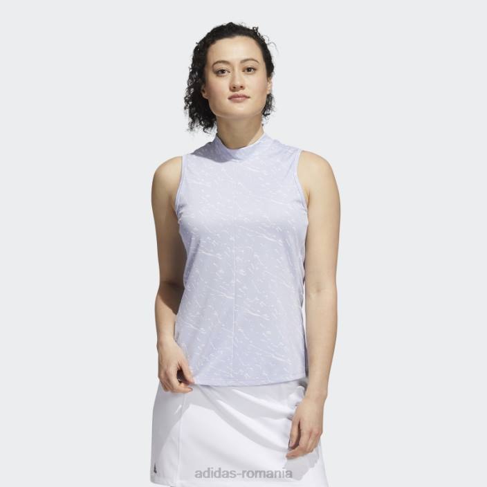 Adidas Tricou polo fără mâneci din jacquard în tonuri violete femei ton violet 2JBN3257