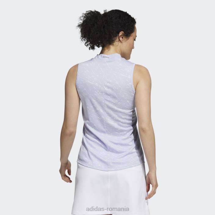 Adidas Tricou polo fără mâneci din jacquard în tonuri violete femei ton violet 2JBN3257