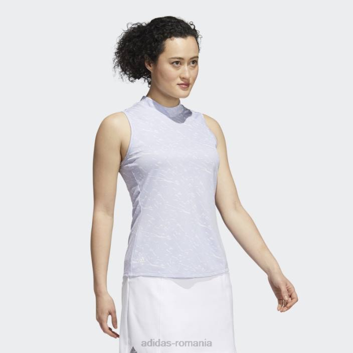 Adidas Tricou polo fără mâneci din jacquard în tonuri violete femei ton violet 2JBN3257