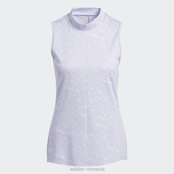 Adidas Tricou polo fără mâneci din jacquard în tonuri violete femei ton violet 2JBN3257