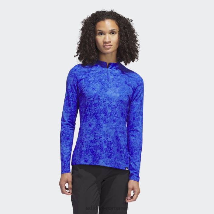 Adidas Ultimate365 Tour cu mânecă lungă imprimată cămașă de golf albastru adidas femei albastru 2JBN16752