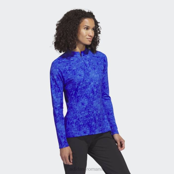 Adidas Ultimate365 Tour cu mânecă lungă imprimată cămașă de golf albastru adidas femei albastru 2JBN16752
