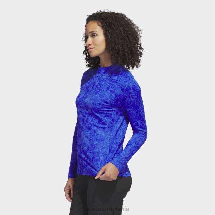 Adidas cămașă de golf cu mânecă lungă cu imprimeu ultimate365 tour albastru femei albastru 2JBN10132