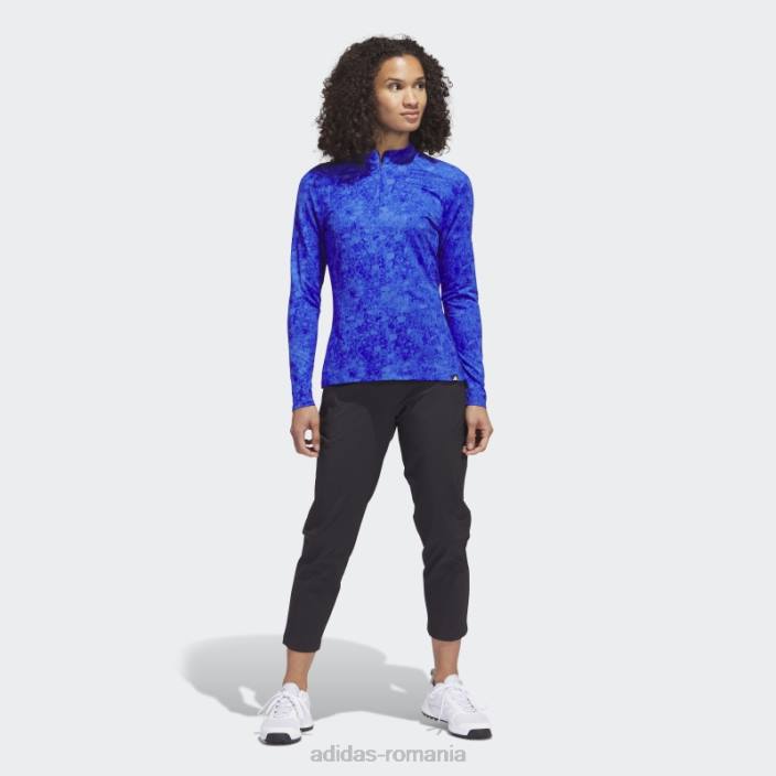 Adidas cămașă de golf cu mânecă lungă cu imprimeu ultimate365 tour albastru femei albastru 2JBN10132