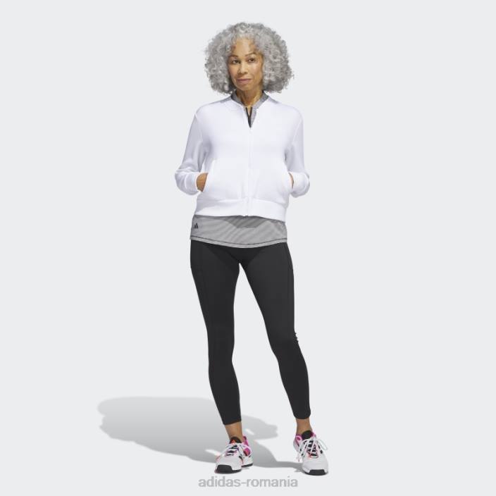 Adidas jachetă bomber de golf din tricot alb la modă femei alb 2JBN9988