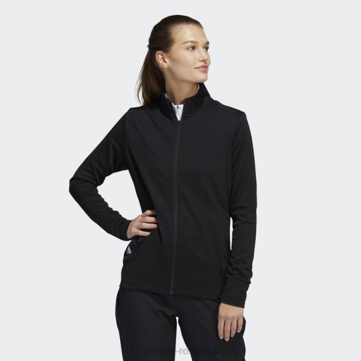 Adidas jachetă neagră cu fermoar cu textura femei negru 2JBN17038