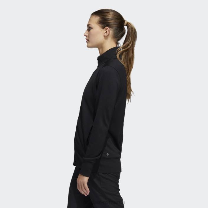 Adidas jachetă neagră cu fermoar cu textura femei negru 2JBN17038
