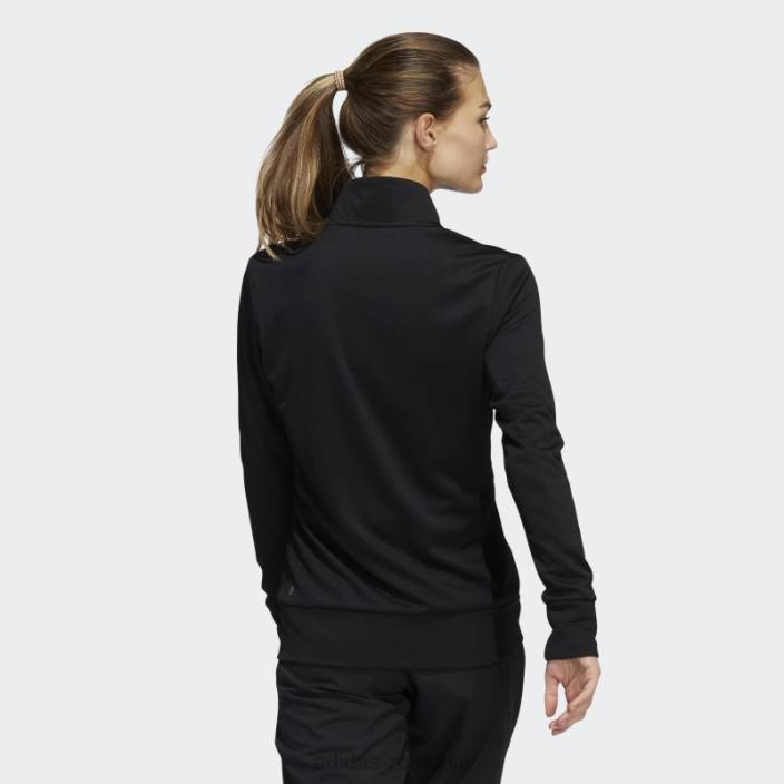 Adidas jachetă neagră cu fermoar cu textura femei negru 2JBN17038