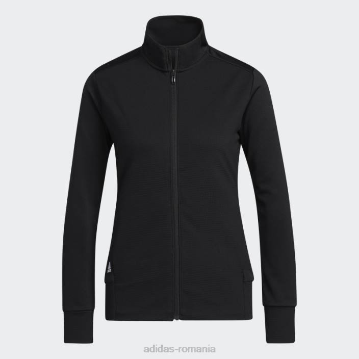 Adidas jachetă neagră cu fermoar cu textura femei negru 2JBN17038