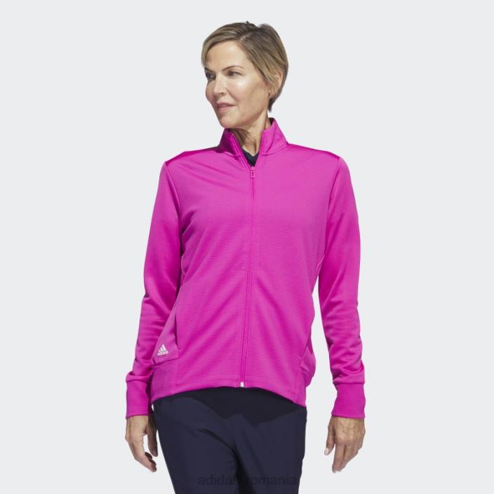 Adidas moda jachetă cu fermoar cu textura fucsia femei fucsie 2JBN2585