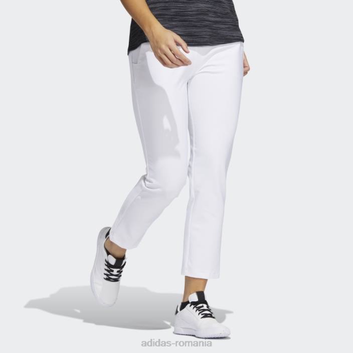 Adidas pantaloni albi cu tragere la glezne femei alb 2JBN16408
