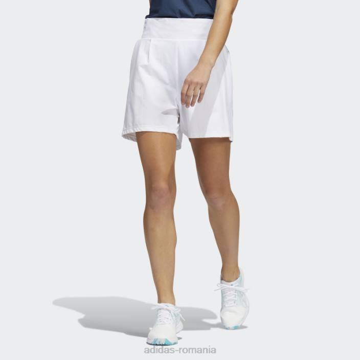 Adidas pantaloni scurți plisați albi femei alb 2JBN3151