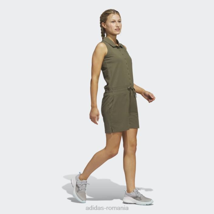 Adidas salopetă de golf din tricot măsliniu femei măsline 2JBN10169