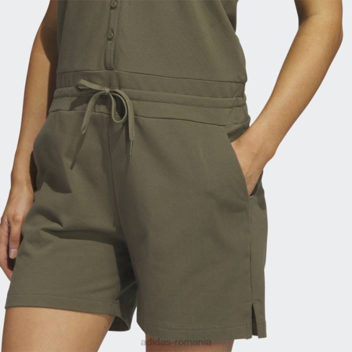 Adidas salopetă de golf din tricot măsliniu femei măsline 2JBN10169
