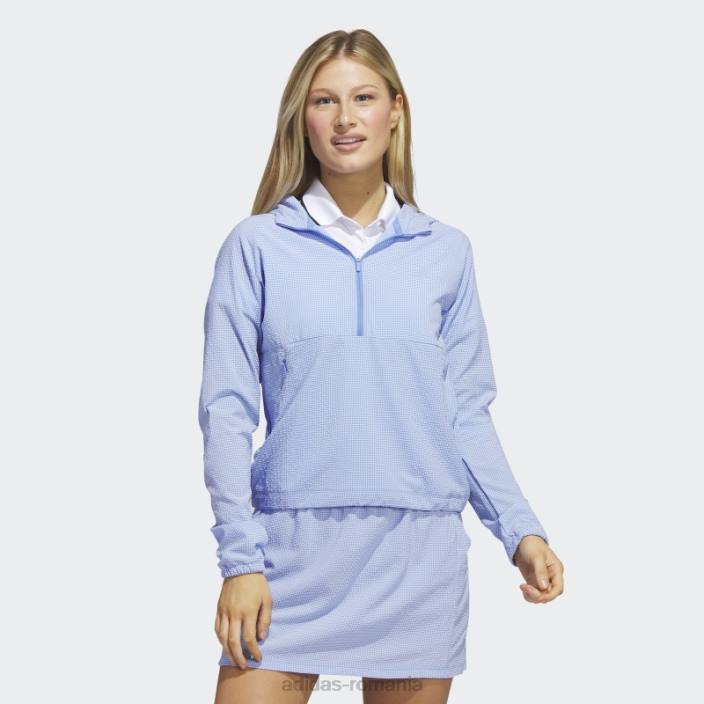 Adidas seersucker 1/4-zip golf hanorac mod albastru femei albastru 2JBN9752