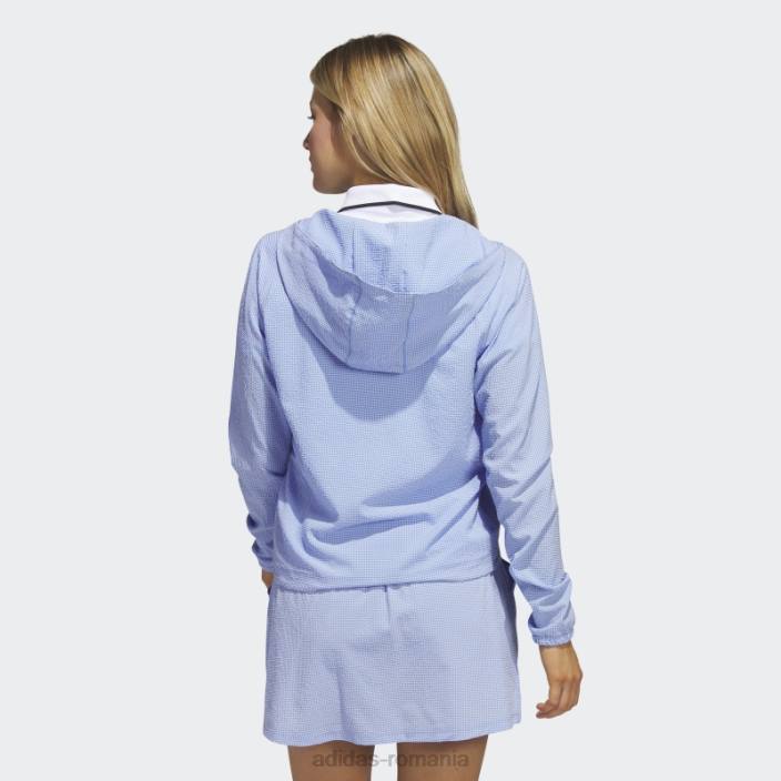 Adidas seersucker 1/4-zip golf hanorac mod albastru femei albastru 2JBN9752