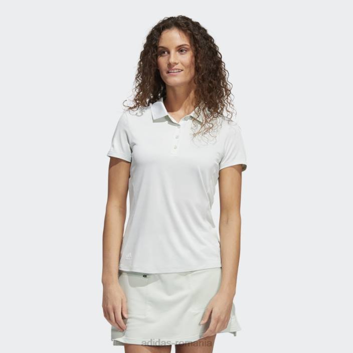 Adidas tricou polo adidas cu mânecă scurtă vopsit în spațiu verde femei verde/alb 2JBN3045