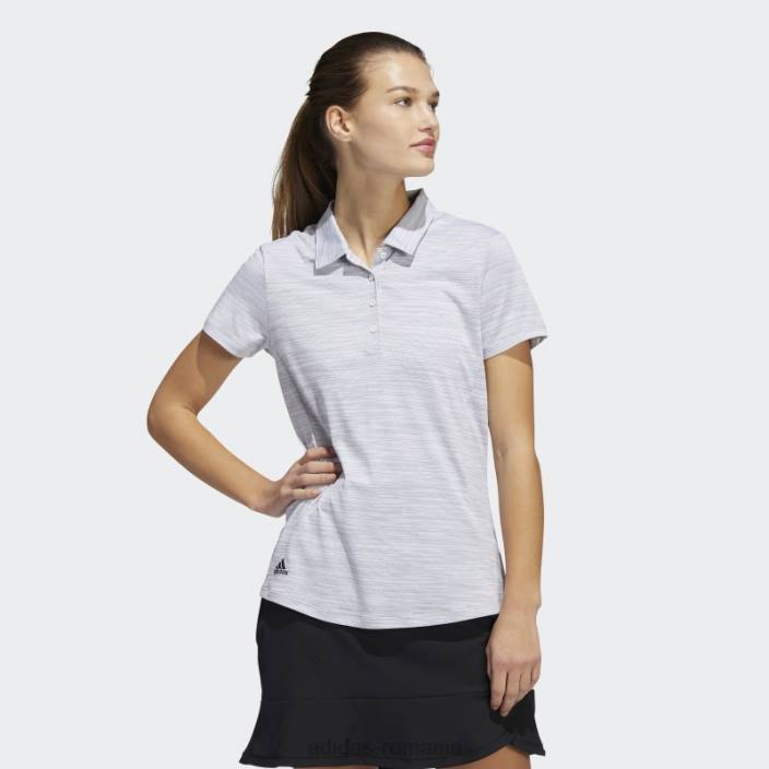 Adidas tricou polo cu mânecă scurtă vopsit în spațiu alb femei alb negru 2JBN9584