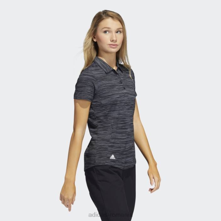 Adidas tricou polo cu mânecă scurtă vopsit în spațiu, negru femei alb negru 2JBN9457