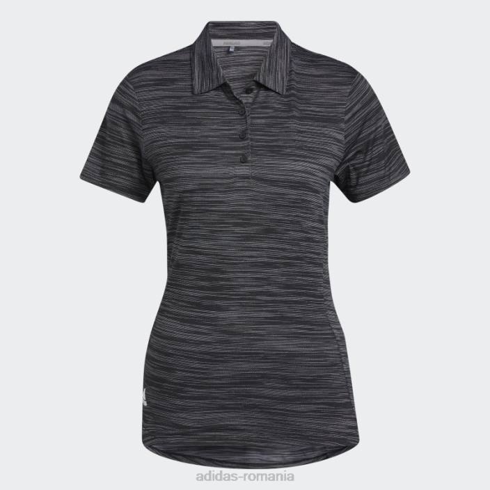 Adidas tricou polo cu mânecă scurtă vopsit în spațiu, negru femei alb negru 2JBN9457