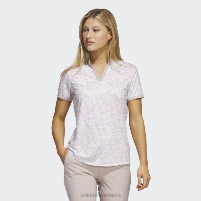Adidas tricou polo de golf alb ultimate365 femei taupe/alb 2JBN2626