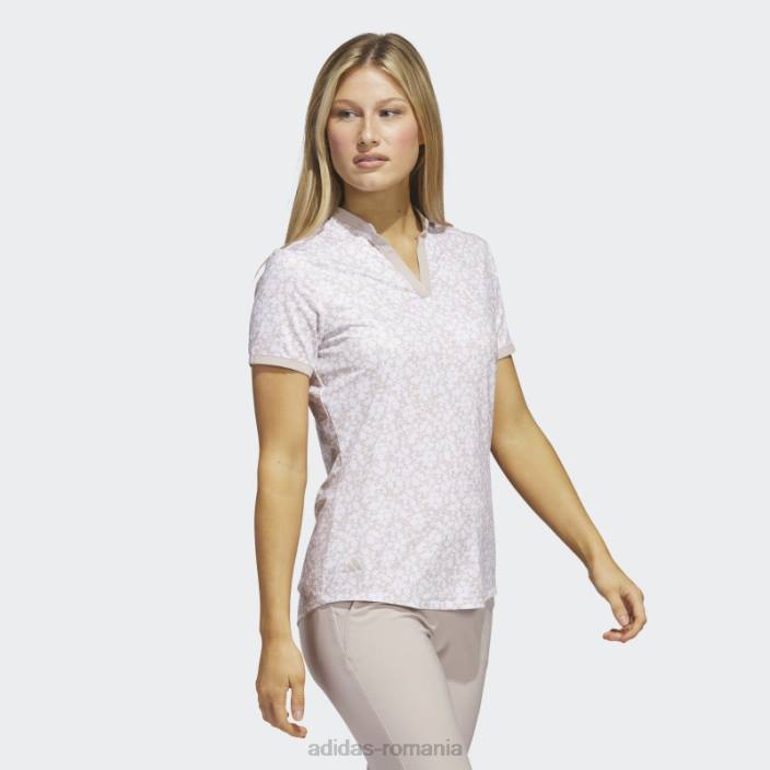Adidas tricou polo de golf alb ultimate365 femei taupe/alb 2JBN2626