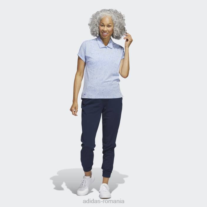 Adidas tricou polo de golf cu imprimeu albastru Dawn femei zori albastre 2JBN9815