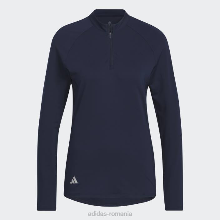 Adidas tricou polo de golf cu mânecă lungă bleumarin cu fermoar sfert adidas femei marina 2JBN16701