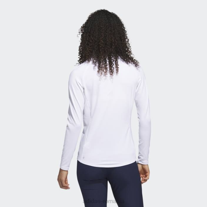 Adidas tricou polo de golf cu mânecă lungă cu fermoar sfert alb adidas femei alb 2JBN9696