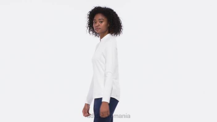 Adidas tricou polo de golf cu mânecă lungă cu fermoar sfert alb femei alb 2JBN16772
