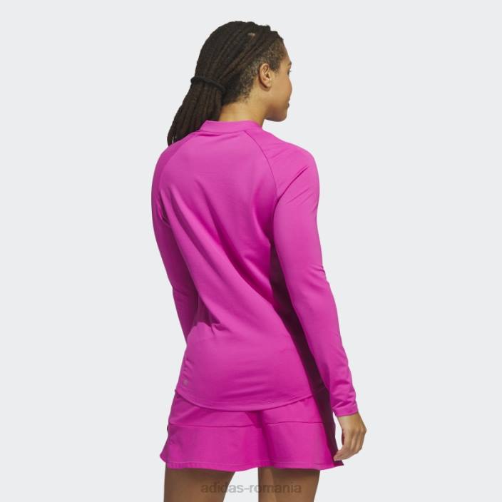 Adidas tricou polo de golf cu mânecă lungă cu fermoar sfert fucsia adidas femei fucsie 2JBN9951