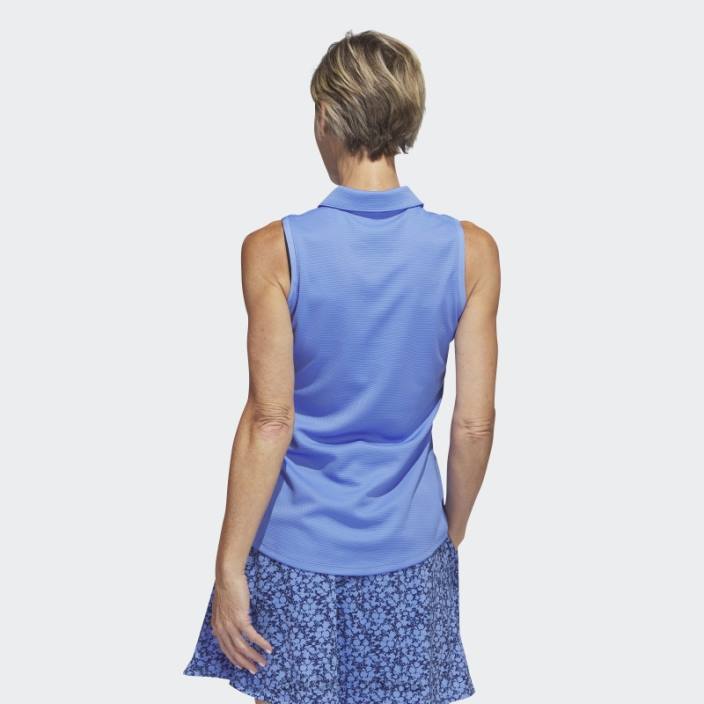 Adidas tricou polo de golf cu textură albastră fără mâneci femei albastru 2JBN9755