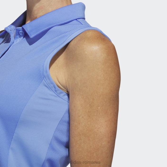 Adidas tricou polo de golf cu textură albastră fără mâneci femei albastru 2JBN9755