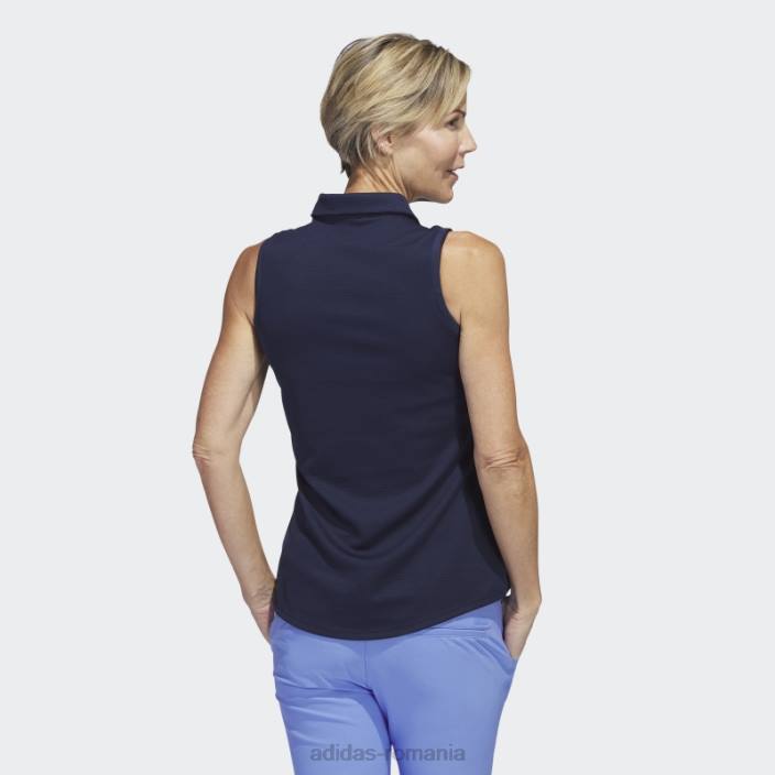 Adidas tricou polo de golf cu textură fără mâneci bleumarin femei marina 2JBN17125
