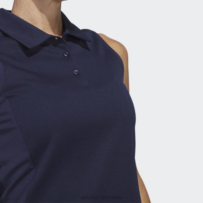Adidas tricou polo de golf cu textură fără mâneci bleumarin femei marina 2JBN17125
