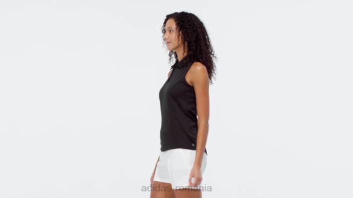 Adidas tricou polo de golf cu textură neagră fără mâneci adidas femei negru 2JBN17031