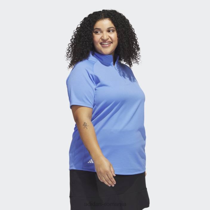 Adidas tricou polo de golf cu textura albastra (marime plus) femei albastru 2JBN9827