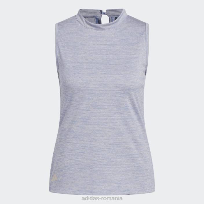 Adidas tricou polo de golf fără mâneci, cu decolteu fals, albastru, esențiale femei albastru 2JBN9916
