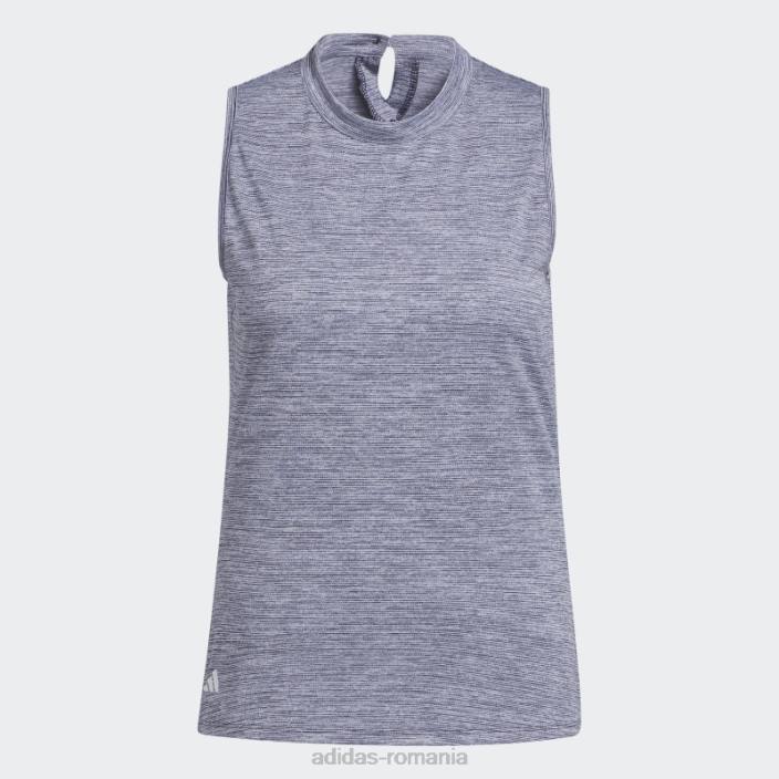 Adidas tricou polo de golf, fără mâneci, cu decolteu mof, bleumarin femei bleumarin/alb 2JBN9955