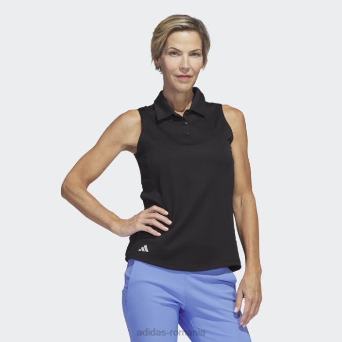 Adidas tricou polo de golf fără mâneci negru adidas femei negru 2JBN9774
