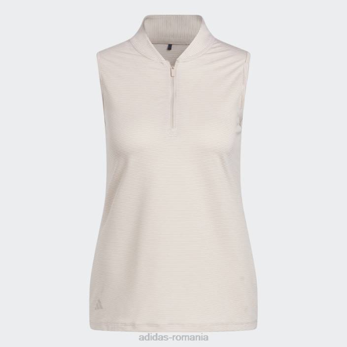 Adidas tricou polo de golf fără mâneci taupe în două culori femei taupe 2JBN10181