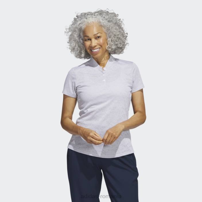 Adidas tricou polo de golf jacquard alb femei alb 2JBN9754