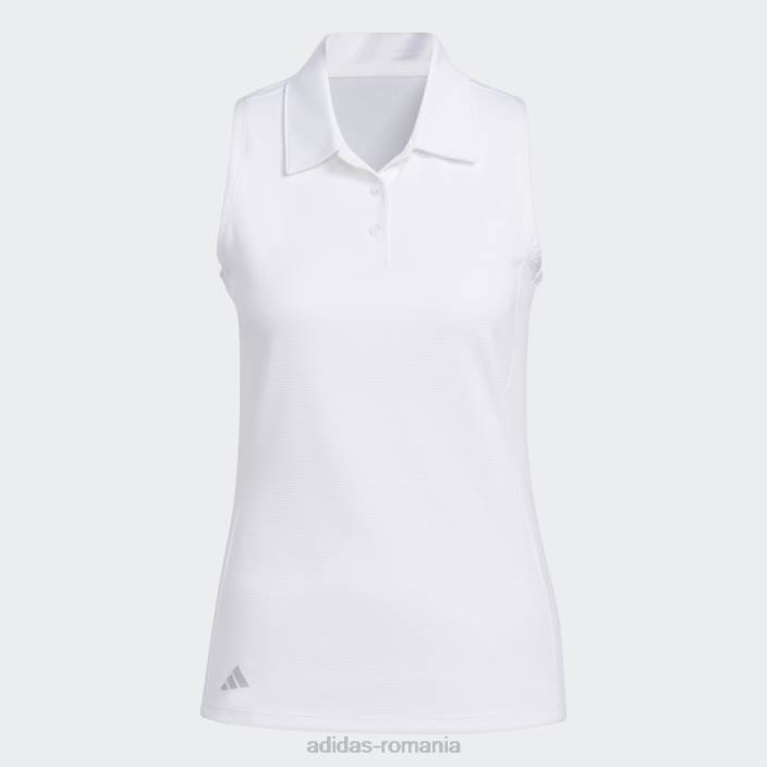 Adidas tricou polo golf fără mâneci textura alb femei alb 2JBN9776