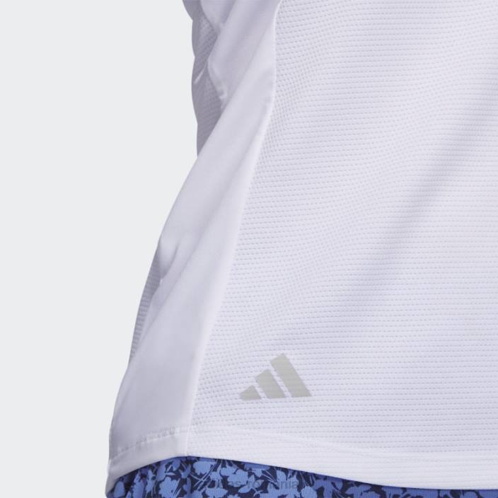 Adidas tricou polo golf fără mâneci textura alb femei alb 2JBN9776