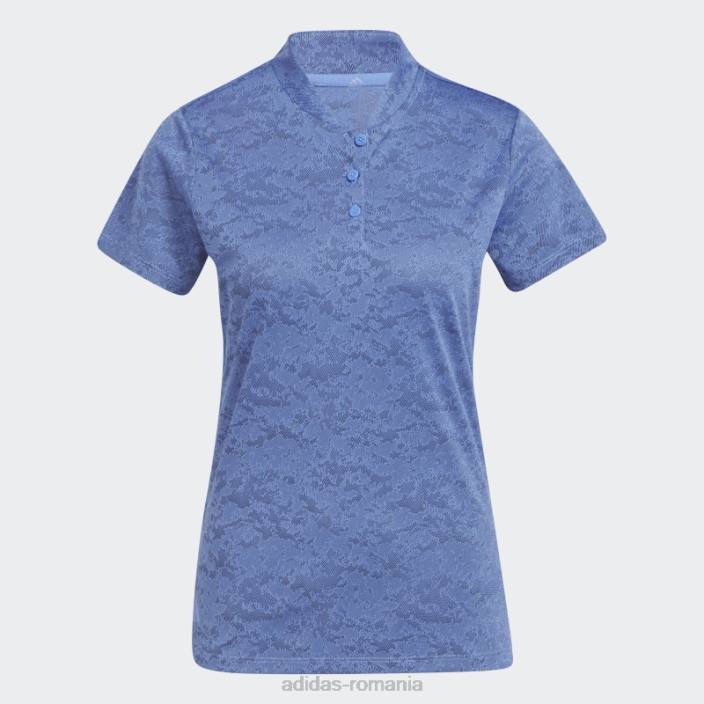 Adidas tricou polo golf jacquard albastru met femei albastru met 2JBN9733