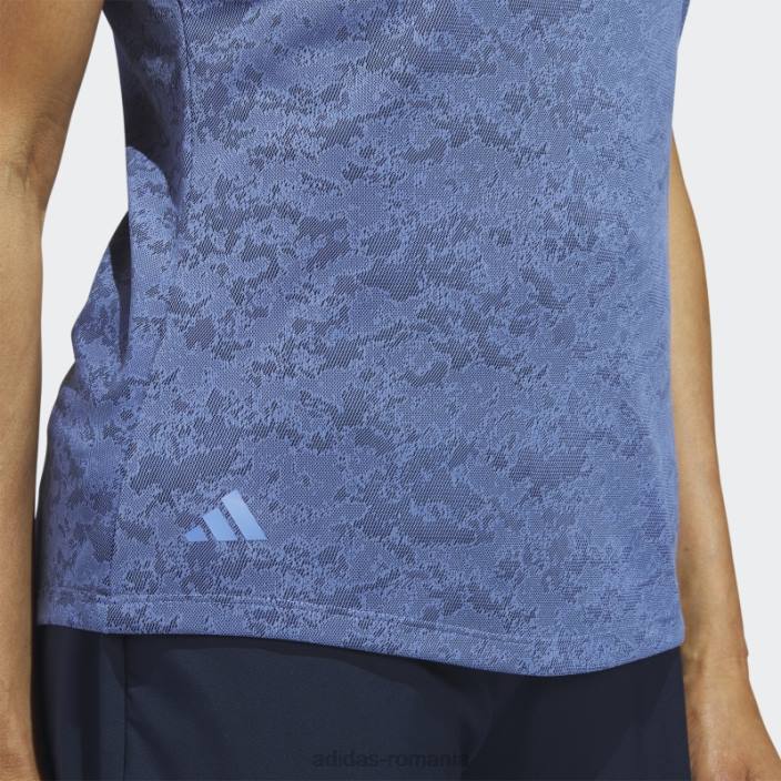 Adidas tricou polo golf jacquard albastru met femei albastru met 2JBN9733