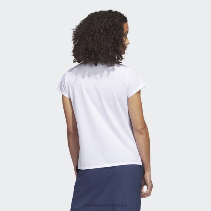 Adidas tricou polo negru, alb melange femei melange alb 2JBN9703